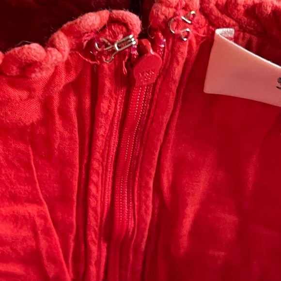 Sea New York 100% Cotton Red Orange Camila Pleating Romper - Picture 8 of 15